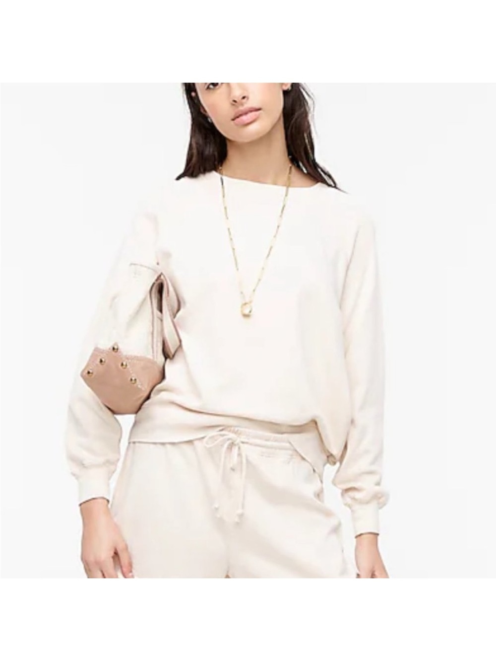 J.Crew Magic Rinse Crewneck Sweatshirt In Natural Size Medium
